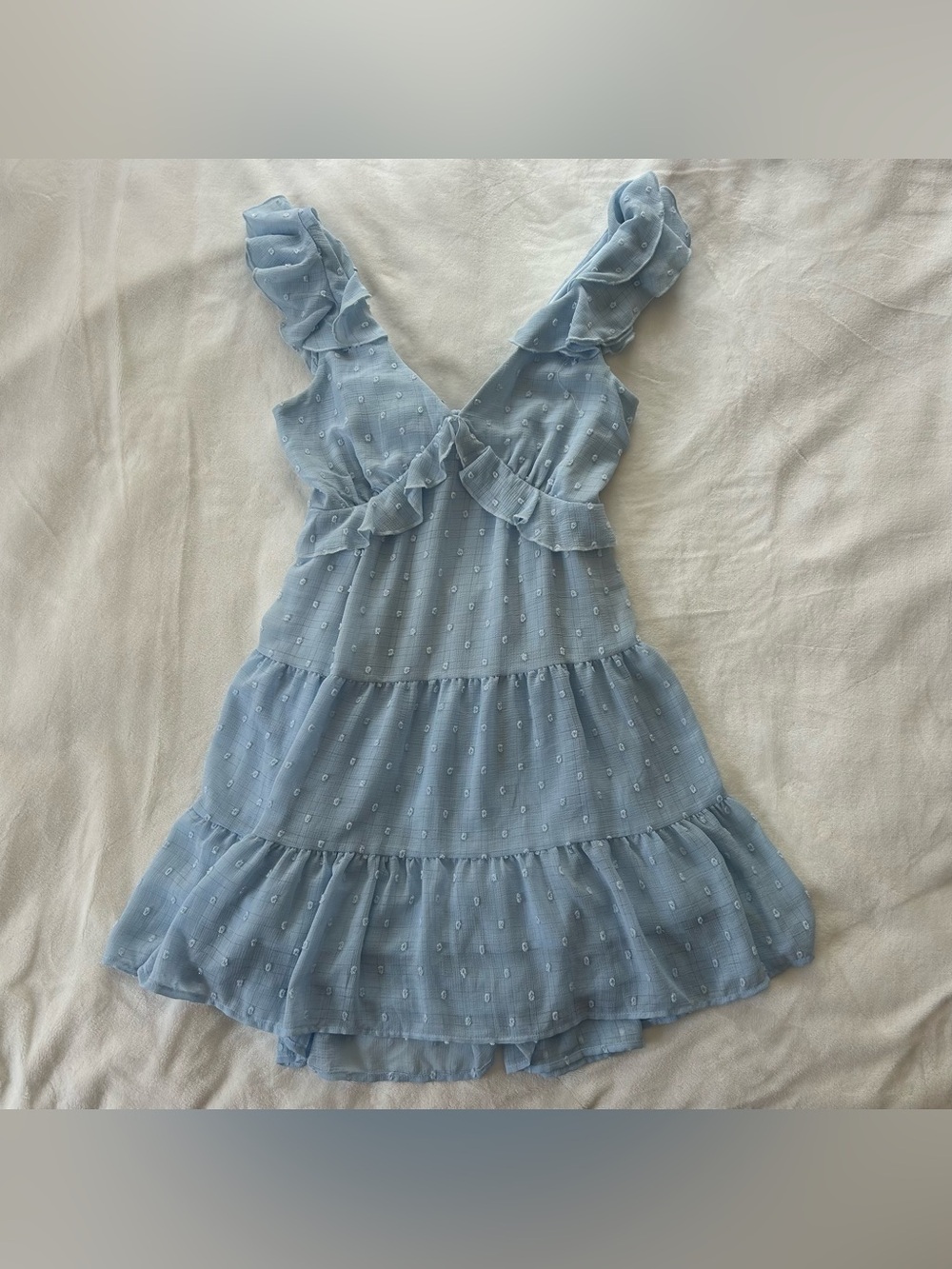 Francesca’s Joy Flutter Neck Mini Dress – Small